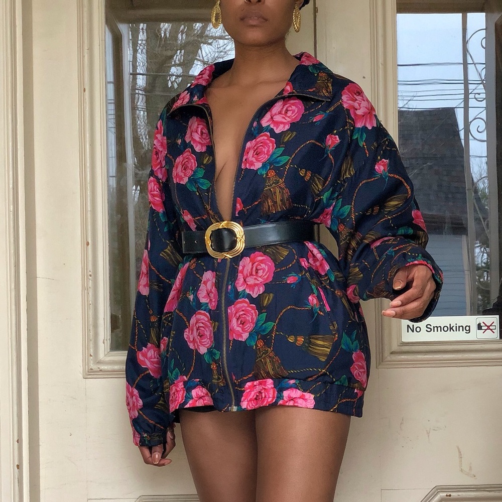 100% Silk Vintage Bomber Jacket